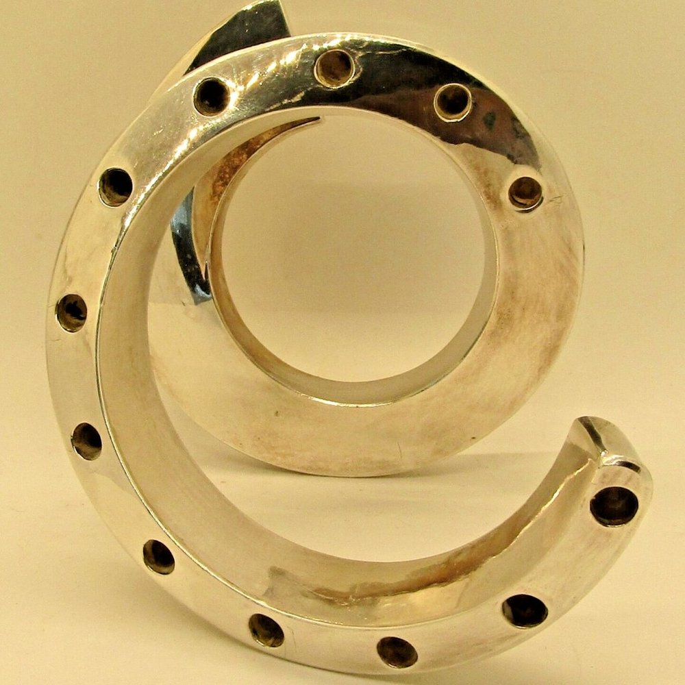Dansk Jens Quistgaard Spiral Danish Modern Silver Plate Tapered Candle Holder - Picture 8 of 10